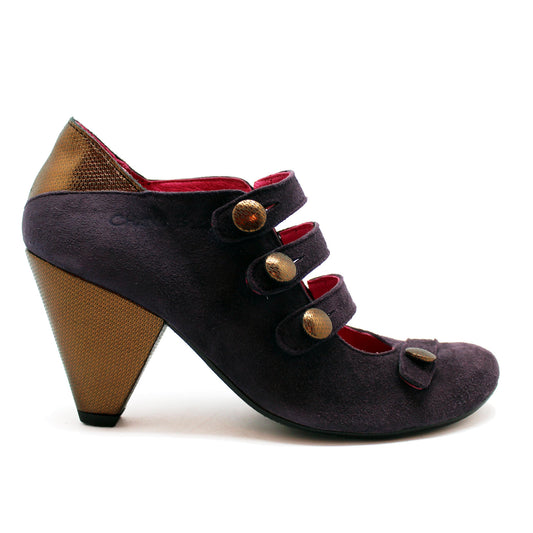Voila - Purple/Bronze shoe with buttons last pairs 35