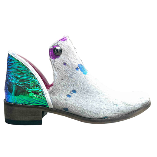 Zippette white rainbow unicorn ankle boot - Chanii B
