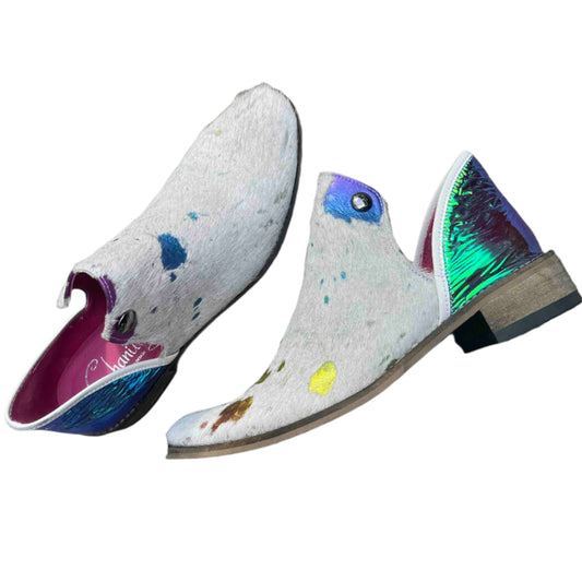 Zippette white rainbow unicorn ankle boot - Chanii B