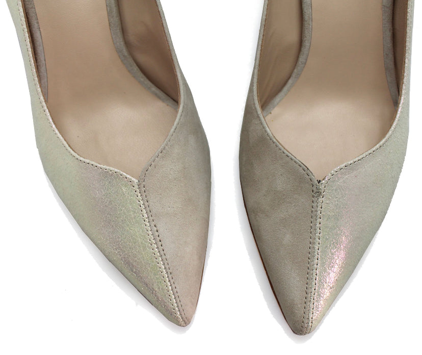 Cruella - Iridescent nude kitten heel - Chanii B