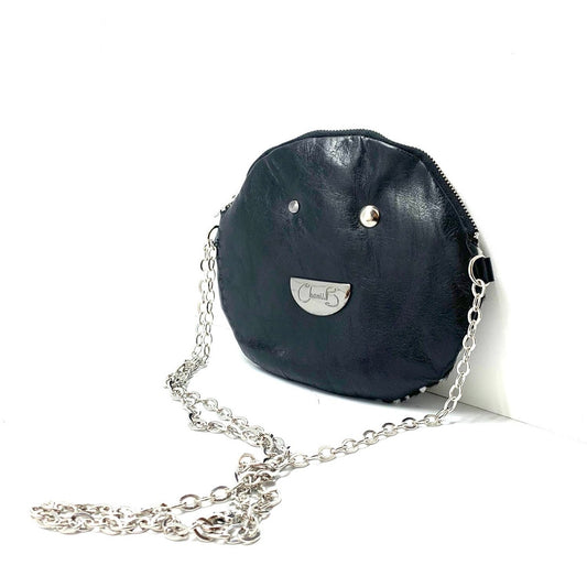 Muse wonky eye chain black-white cow handbag - Chanii B