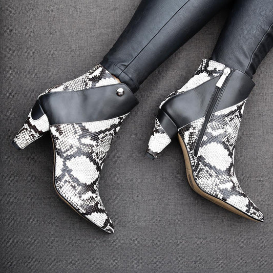 Spa- White snake ankle boots - Chanii B