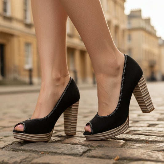 Bebe - Black platform white stack - Chanii B