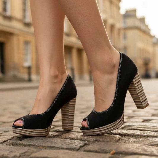 Bebe - Black platform white stack