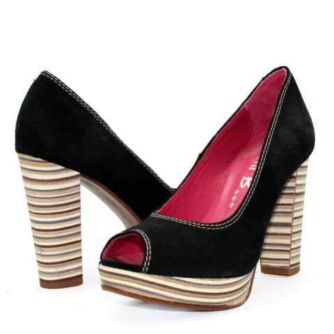 Bebe - Black platform white stack