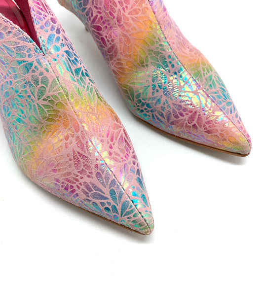 Sliver -baby pink iridescent closed toe mule - Chanii B