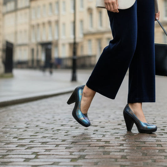 Glittery bespoke footwear in London