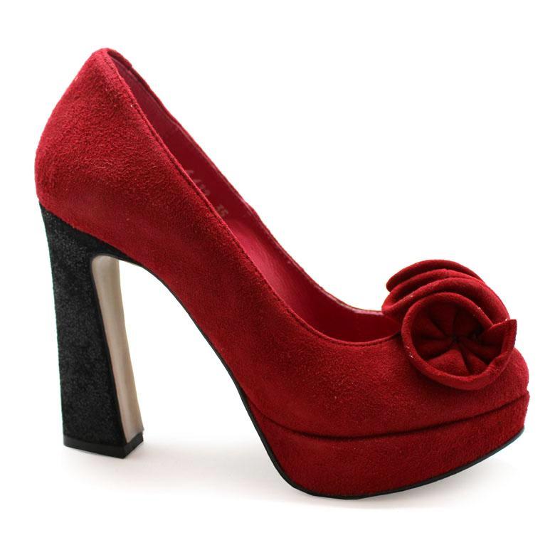 Angle-red suede platform shoe last pair 35!
