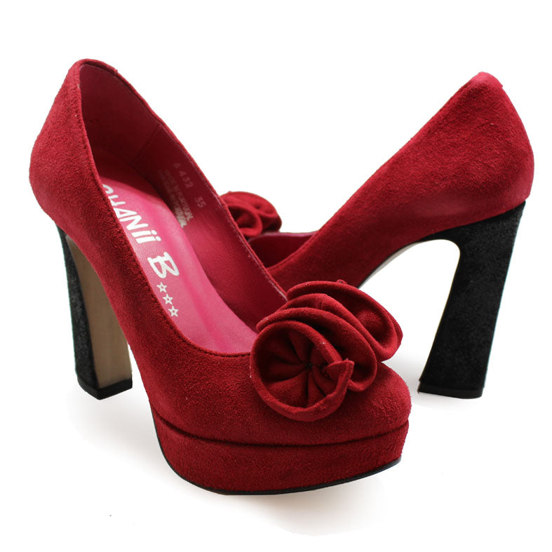 Angle-red suede platform shoe last pair 35! - Chanii B