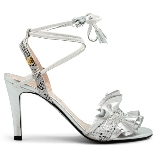 Antibes - Silver ruffle sandal - Chanii B