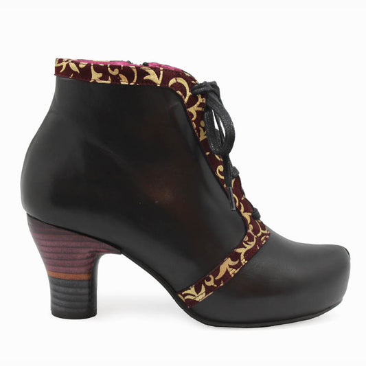 Benedictine - Black/Red Scroll-Ankle boot -Last pair 36 - Chanii B