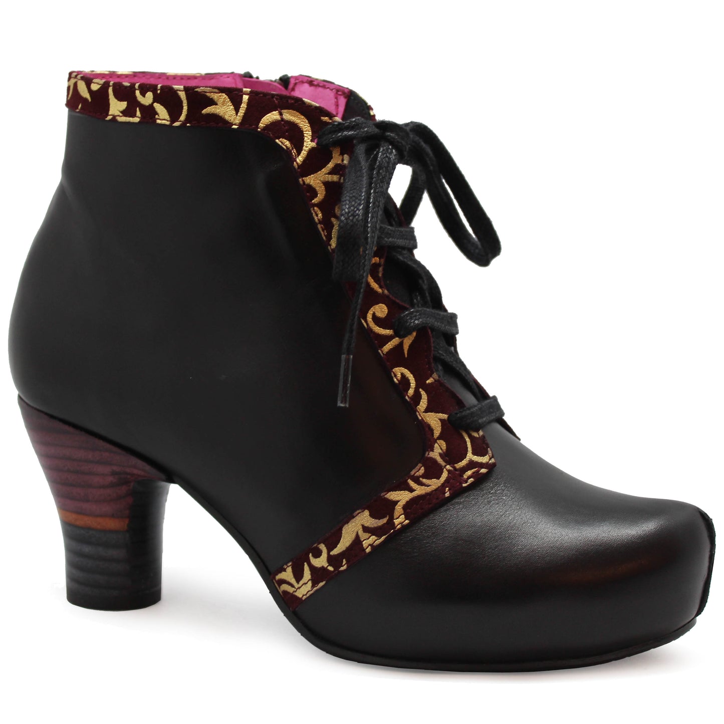 Benedictine - Black/Red Scroll-Ankle boot -Last pair 36