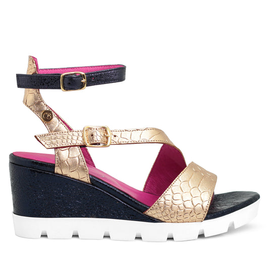 Bien - Gold Croc wedge sandal - Chanii B