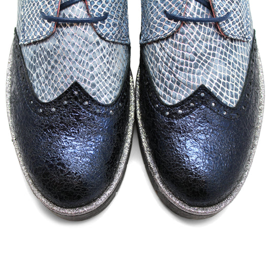 Bolt - Blue Crack Metallic lace up shoe- last pair 39! - Chanii B