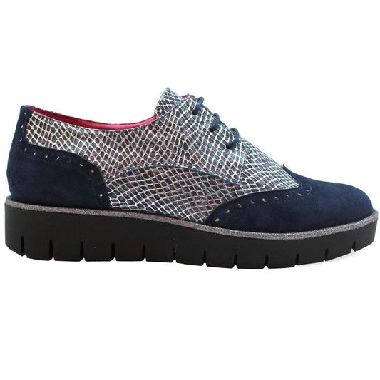 Bolt - Navy blue suede lace up shoe - Chanii B