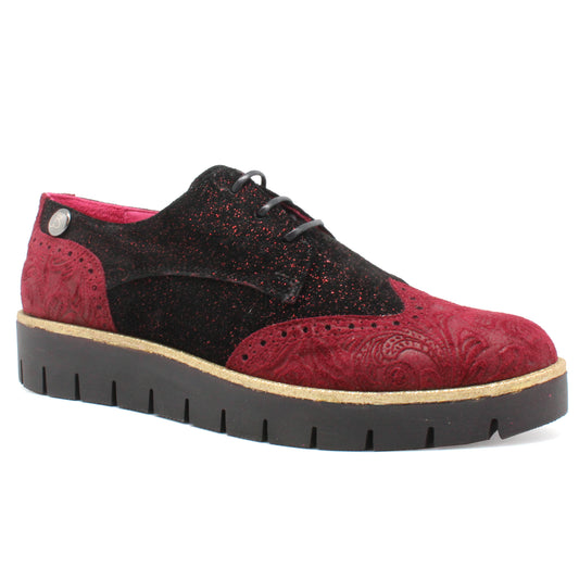 Bolt - Red Flower print lace up shoe - Chanii B