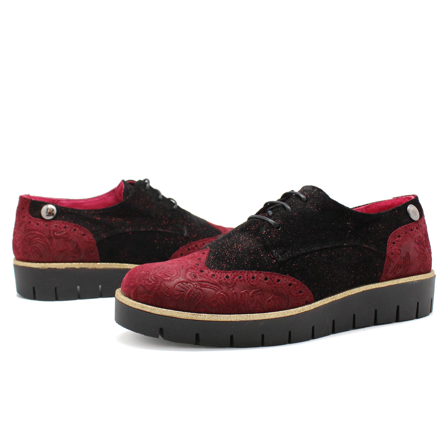Bolt - Red Flower print lace up shoe - Chanii B