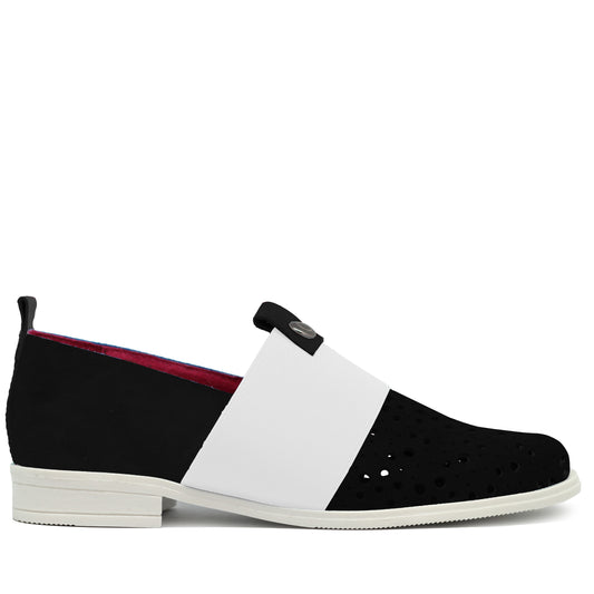 Bourbon - Black with stars slip on shoe - Chanii B