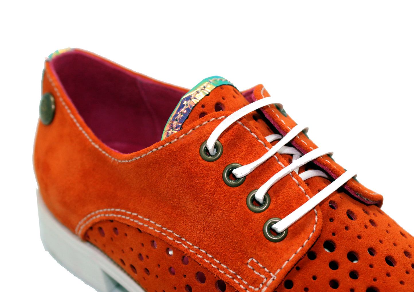 Cordon - Orange Suede lace up shoe - Chanii B
