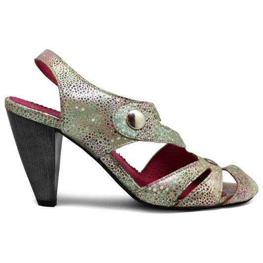 Chardonnay - Gold Print open toe shoe- LAST PAIR 40