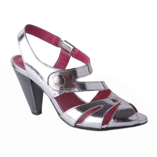 Chardonnay - Silver Mirror open toe heel- LAST PAIR 36!