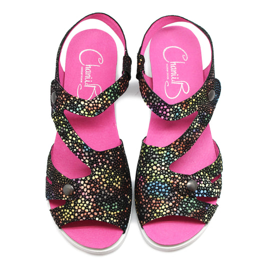 Choix - Black Multi Stingray Sandal - Chanii B