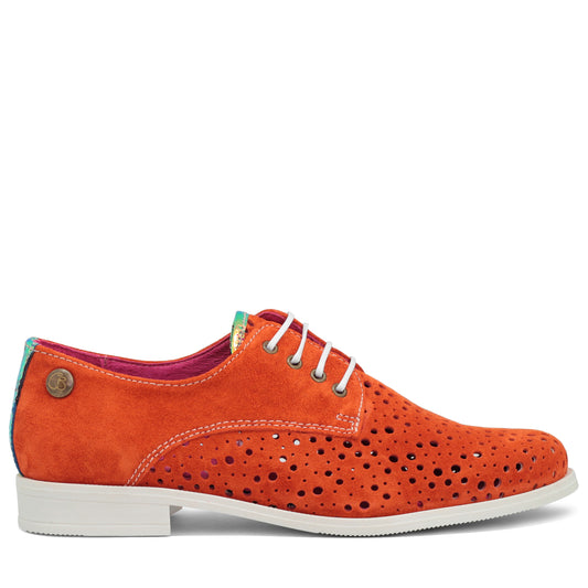 Cordon - Orange Suede lace up shoe - Chanii B