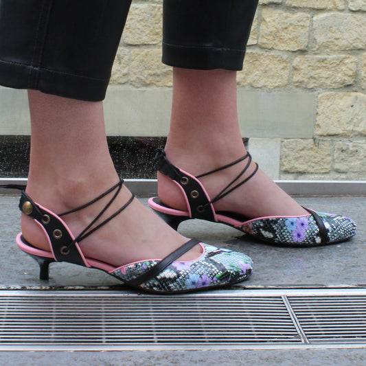 Faire - Flower Python low kitten heel - Chanii B