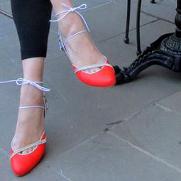 Faire -Orange low kitten heel - Chanii B