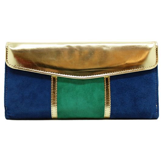 Grande - Blue Green Suede WALLET - Chanii B