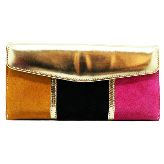 Grande - Pink Orange Suede- Wallet - Chanii B