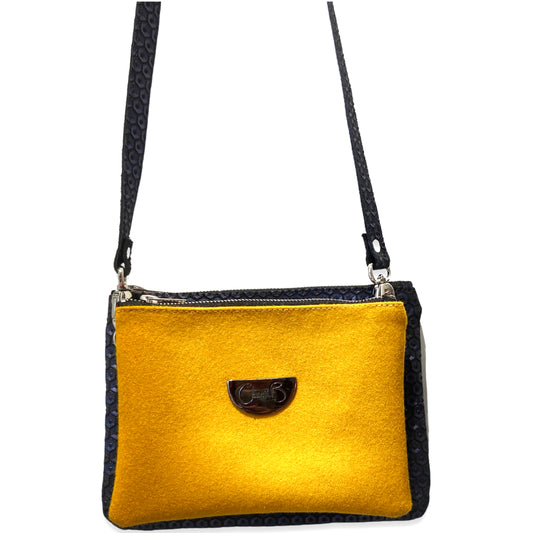 Spyder Yellow and Navy print cross body bag - Chanii B