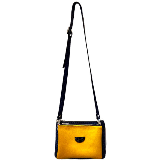 Spyder Yellow and Navy print cross body bag - Chanii B