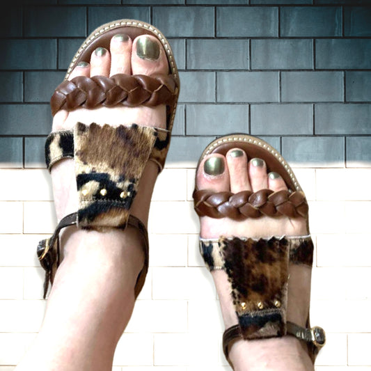 Trois - Brown Animal print SANDAL- Last pairs 35, 36 - Chanii B