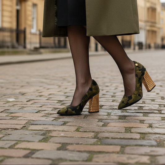 Pailette- Army Gold- High heel shoe - Chanii B
