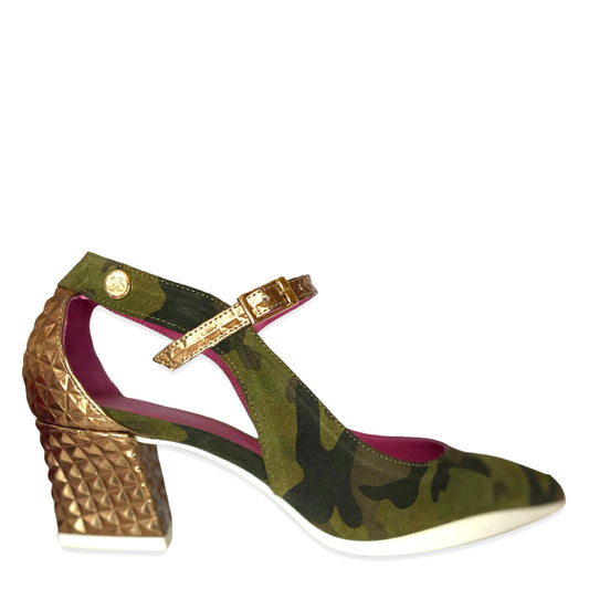 La La - Green Camo/Bronze dress shoe - Chanii B
