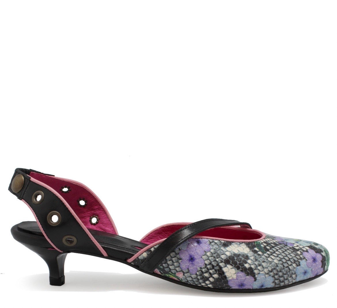 Faire - Flower Python low kitten heel - Chanii B