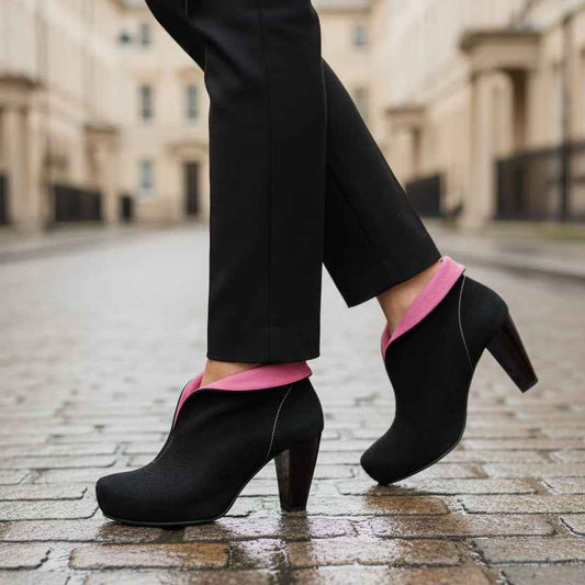 Livre - Black Suede ankle boot- PRE ORDER
