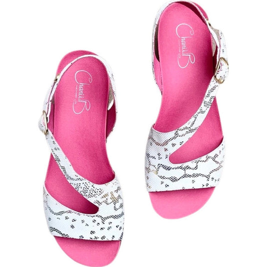 Je Ressin- White rainbow flat cork sandal - Chanii B