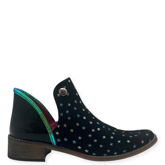 Zippette - Black Foil star ankle boot - Chanii B