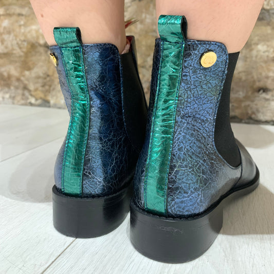 Taille navy leather Chelsea ankle boot - Chanii B