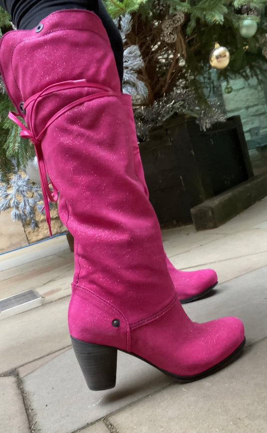 Pulpeux Fuchsia suede long leg boot - Chanii B