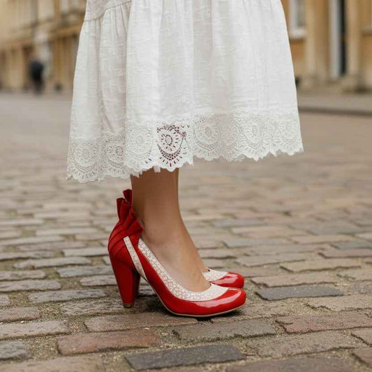 Tresor - Coral orange heel shoe last pair 39!