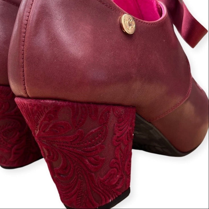 Bois - Wine Flower Lace up heel - Chanii B