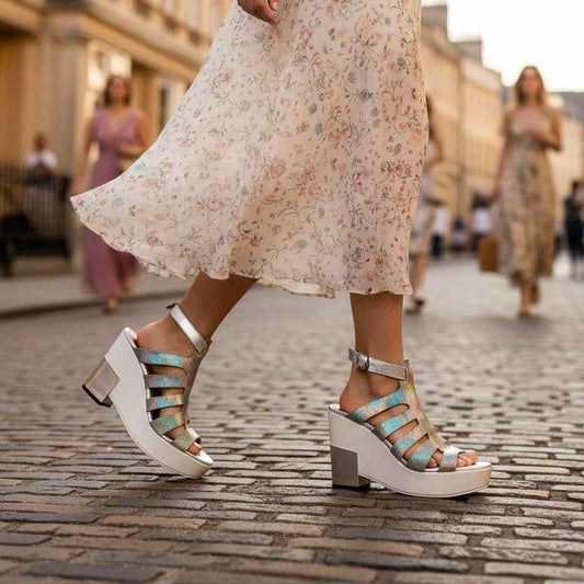 Valour - White aqua wedge sandal- last pair 37!