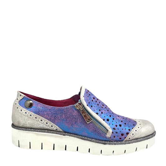 Zap - Silver/Turquoise zip up shoe - Chanii B