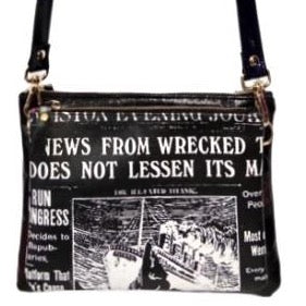 Spyder -Black and white Newspaper shoulder strap - Chanii B