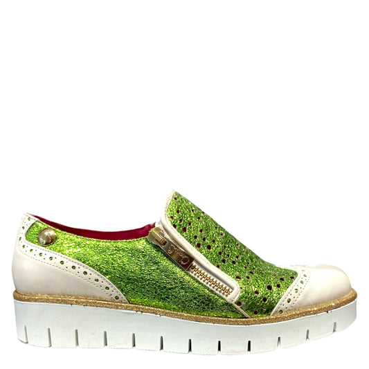 Zap - White Lime Green Slip on sneaker - Chanii B