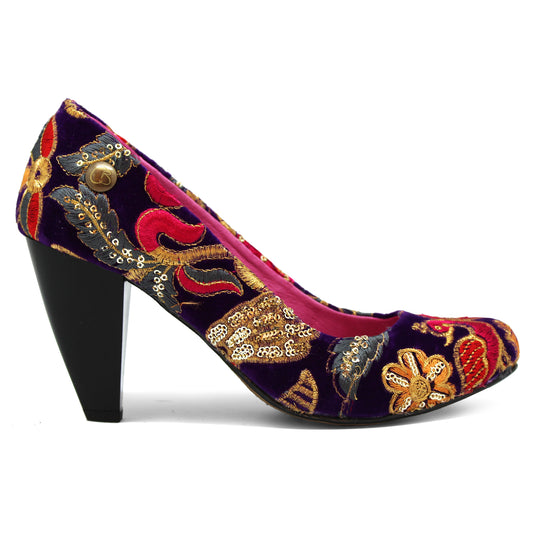 Inglaterre - Royal Purple velvet dress heel - Chanii B