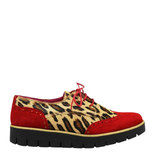 Bolt - Red Animal Print lace up- last pair 36